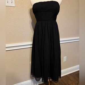 J. Crew formal strapless cocktail dress silk black sleeveless